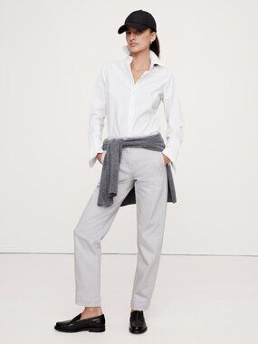 NWT Banana Republic White Tailored Cotton Poplin Riley II Shirt Top 14